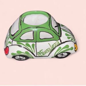 Green and White Ceramic VW car MEXICAN ART La Fortaleza Mexican restaurant RARE